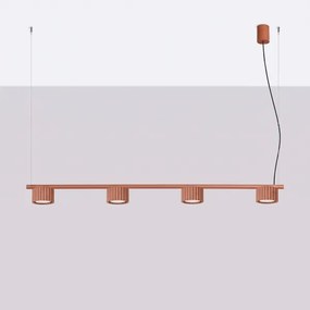 Sollux SL.2699 - Lustru suspendat pe cablu AURA 4xGX53/10W/230V roșu