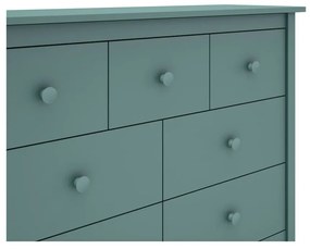 Comodă pentru copii în culoarea petrolului joasă din lemn de pin 110x80 cm Max – Marckeric