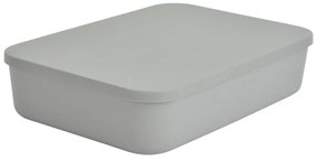 Cutie de depozitare gri din plastic cu capac 35,5x25,5x8 cm – Homéa