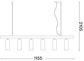 Lustră LED pe cablu Ideal Lux DYNAMITE 6xGU10/7W/230V negru