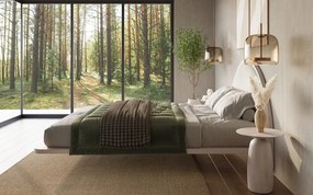 Pat lemn masiv levitant Visby Personalizabil - 180x200, Fara, Alb