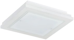 Plafoniera din lemn si sticla TABOR 42x42cm, alb crem