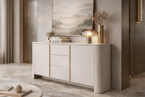 Comodă Sorrenti 168 cm cu sertare - cashmere / auriu