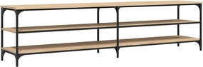 vidaXL Comodă TV, stejar sonoma, 200x30x50 cm, lemn prelucrat și metal