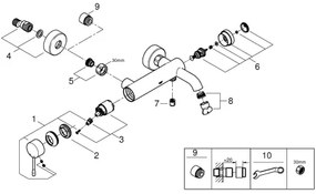 GROHE ESSENCE - Baterie pentru cadă, 193 mm, grafit (33624AL1)