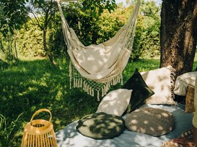 Scaun suspendat gri PALAK cu suport negru