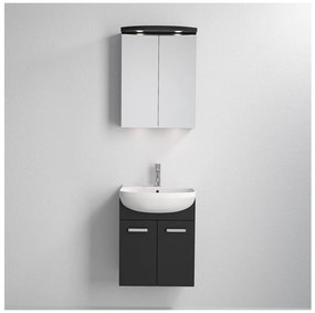 Corp pentru baie Vang cu chiuvetă + dulap cu oglindă LED 230V IP44 negru