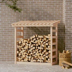 Rastel pentru lemne de foc, 108x64,5x110 cm, lemn masiv pin Maro, 108 x 64.5 x 110 cm