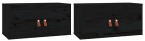 818374 vidaXL Dulapuri de perete 2 buc. negru 60x30x30 cm lemn masiv de pin