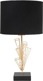 Veioză Mauro Ferretti Glam Olig, înălțime 45 cm, negru-auriu