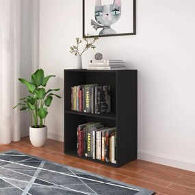 340211 vidaXL Raft pentru cărți, lemn prelucrat, 60x31x78 cm, negru