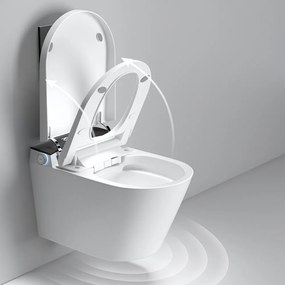 Toaleta inteligenta suspendata cu functie bideu cu functii multiple, Smart Foglia Alb