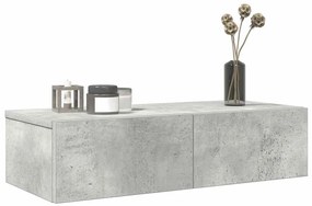 vidaXL Raft de perete cu sertare Gri beton 60x26,5x15cm Lemn prelucrat
