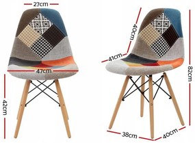 ShopJK SCAUN PATCHWORK MULTICOLOR, STILUL SCANDINAV