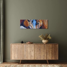 Tablou - Caii îndrăgostiți (cu ceas) (90x30 cm)