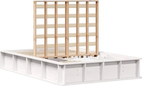 vidaXL Cadru de pat Alb 120 x 200 cm Lemn de pin masiv