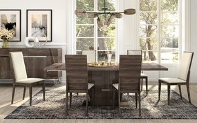 Set lemn masiv masă și scaune Medea - 8 scaune, 250 × 115 × 76 cm