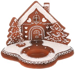 Sfeșnic Perníkový domeček, poliresin, 11 cm