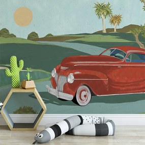 Tapet Retro cars (red), VLAdiLA