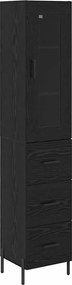 vidaXL Bufet cu sertar Stejar Negru 34,5 x 34 x 180 cm Lemn compozit