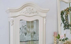 Vitrină lemn masiv alb Paris 1 Ușă, 65 × 43 × 200 cm - Dreapta