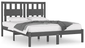3103955 vidaXL Cadru de pat, gri, 200x200 cm, lemn masiv de pin