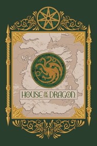 Poster de artă House of the Dragon - Map & Crest