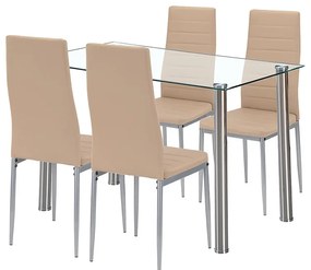 Mateo 4+1 set de luat masa bej-gri