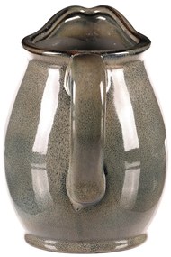 Cana de ceramică gri, 13 x 14 x 17 cm, mică, 17 cm