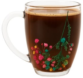 Set 6 Cani Cafea Sticla Perete Dublu Flori Uscate 250 ML