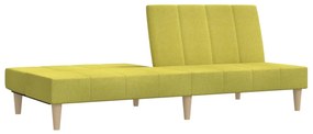 Canapea extensibila 2 locuri, cu taburet, verde, textil Verde, Cu scaunel pentru picioare