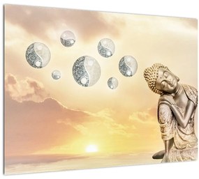 Tablou pe sticlă - Timp pentru meditații (70x50 cm)