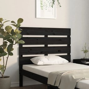 821371 vidaXL Tăblie de pat, negru, 75x3x80 cm, lemn masiv de pin
