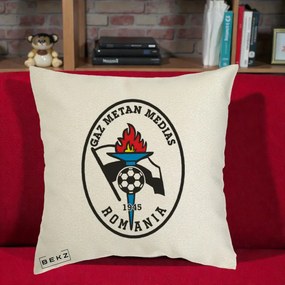 Perna Personalizata Gaz Metan Medias 1945 Fotbal, 40x40 cm, Ecru, Husa Detasabila, Perna Inclusa, BEKZ®