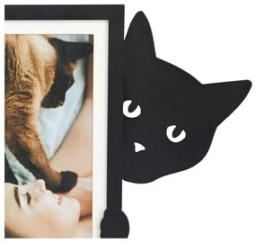 Ramă foto neagră cu picior de susținere din metal 31x19,5 cm Hidden Cat – Balvi