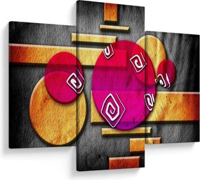 Tablou abstract cu simboluri istorice (90x60 cm)