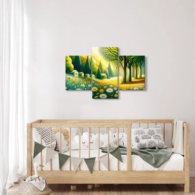Tablou - Sat în galben-verde (90x60 cm)