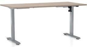 Masa inaltime reglabila OfficeTech A, 160 x 80 cm, bază gri, stejar