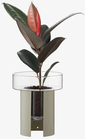 Ghiveci de flori Terrazza, î. 22 cm, Ø19 cm, transparent/gri beton - LSA international