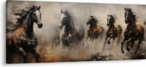Tablou - Pictură în ulei de cai (120x50 cm)