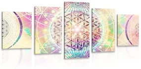 Tablou 5-piese Mandala interesantă