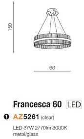Lustra LED suspendata design elegant FRANCESCA 60