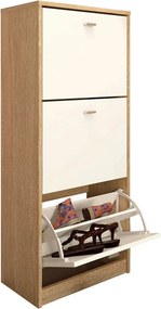 Pantofar VIVAT NEW TYP 2, alb/stejar sonoma, PAL melaminat, 50x28x116