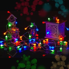 Iluminat de petrecere -5m,50 de LED-uri, colorate,cu baterii