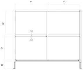 Dulap în culoare naturală din lemn de stejar 95x80 cm Twig – The Beds