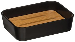 Set cana pentru periuta de dinti si savoniera NATUREO, negru