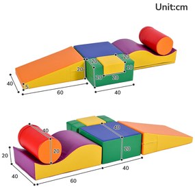 Set de 6 Blocuri Mari de Construcție, Multicolor | Aosom Romania