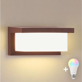 BRILAGI - Aplică de exterior LED RGBW BRICKY 1xE27/12W/230V maro IP54