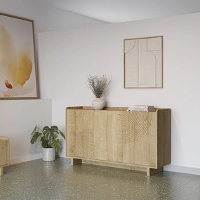 Comodă în culoare naturală cu aspect de lemn de stejar 140x80x40 cm Daira – Marckeric