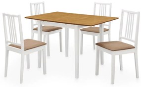 vidaXL Set mobilier de bucătărie, 5 piese, alb, MDF